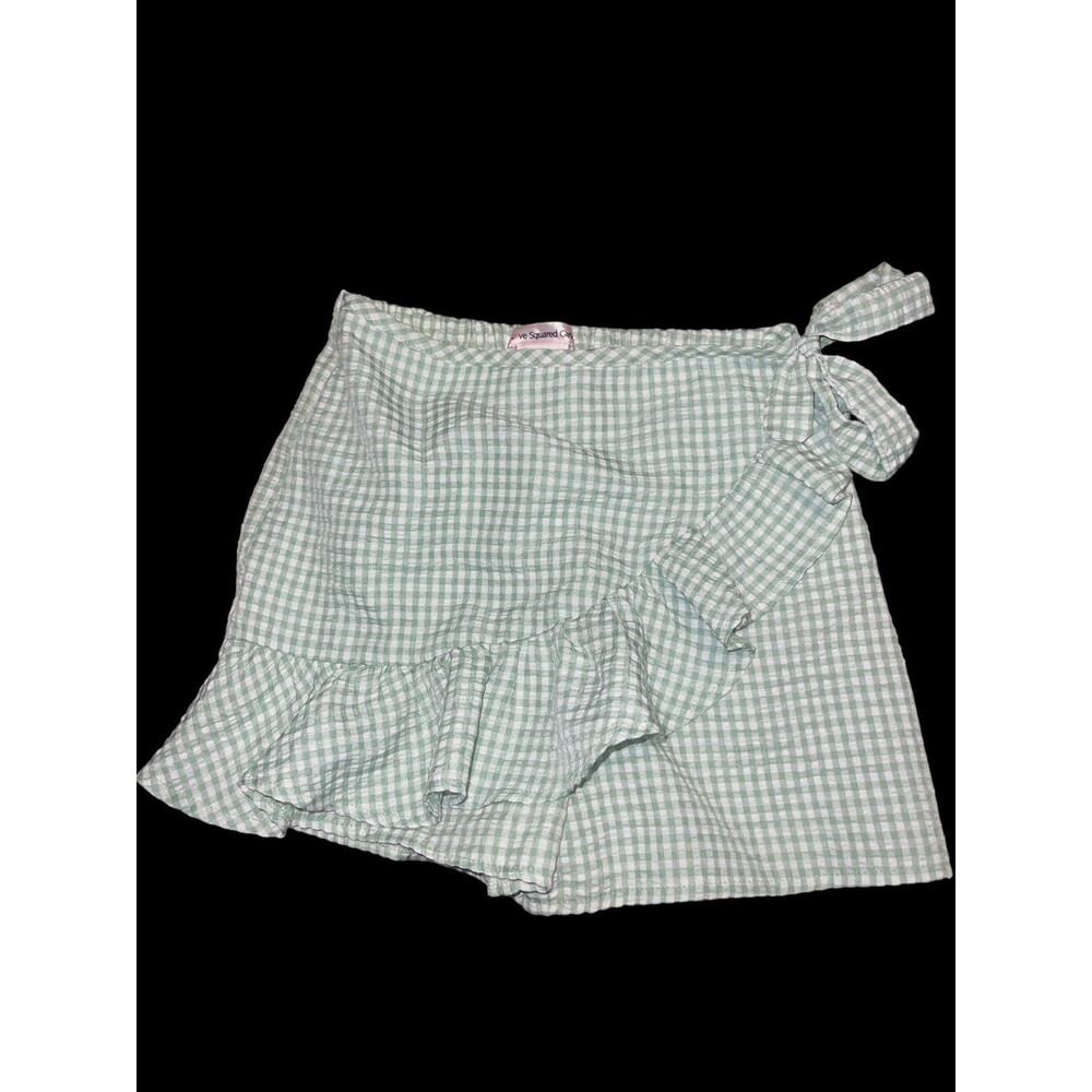 Love squared, girl, gingham, green skort, skirt 8 from dennys